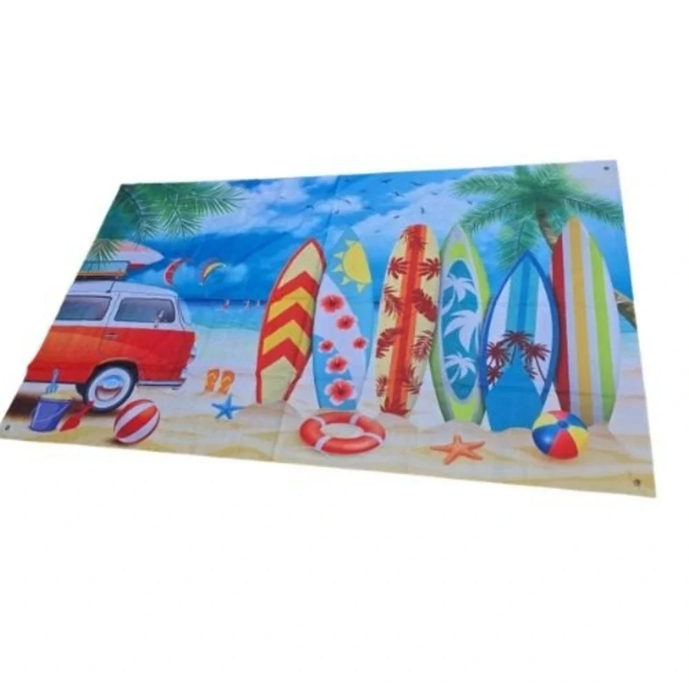 Summer Beach Surf Van Tapestry Tropical Ocean Backdrop Party Wall Decor 72x44